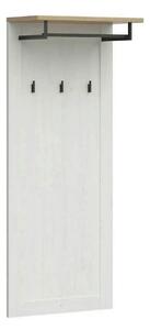 Cuier hol LOKSA, alb/stejar, PAL laminat, 59x30x143 cm