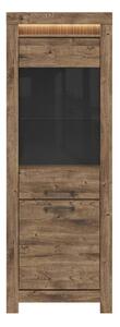 Vitrina TORIN, stejar, PAL/sticla securizata, 71x45x200 cm