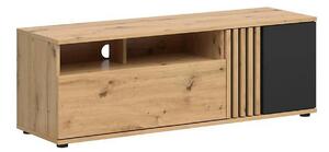 Comoda TV VABRES, stejar artisan/negru mat, PAL laminat, 136x40x47 cm
