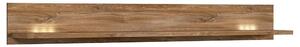 Polita GENT, stejar, PAL, cu iluminare LED, 200x27x25 cm