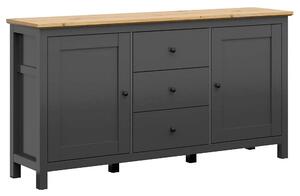 Comoda HESEN, gri grafit/stejar artisan, PAL, 186x44x96 cm