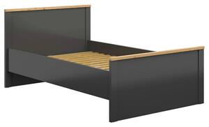 Cadru pat HESEN 120x200, gri grafit/stejar artisan, PAL