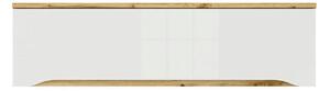 Dulap suspendat NUIS, stejar wotan/alb lucios, PAL, 135x29x38 cm