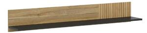 Polita LUEN, stejar/negru, PAL laminat, 155x24x23 cm