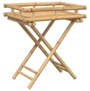 Masa pliabilă cu tavă, 60x40x68 cm, bambus