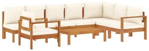 Set de canapele de grădină cu perne, 6 piese, lemn masiv acacia