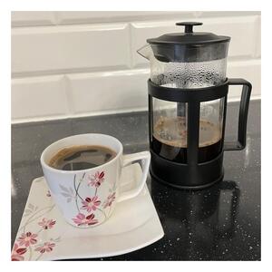 Presa franceza pentru cafea si ceai, capacitate 1 litru, pentru 3-6 persoane, infuzor sticla, sita si piston otel inoxidabil