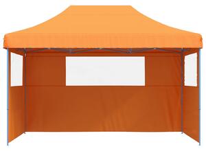 Cort pliabil pentru petreceri cu 3 pereți laterali, portocaliu