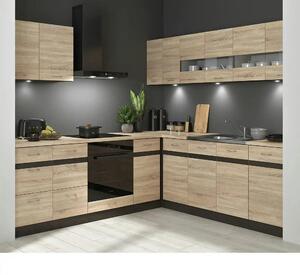 Set bucatarie JUNONA LINE, stejar sonoma/wenge, PAL, 220x240 cm, dreap