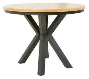 Masa extensibila ELAND, stejar/negru, PAL laminat/metal, 100/200x100x7