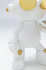 Figurina decorativa Cool Bunny 24x27 cm alb-aurie