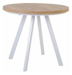Masa extensibila PARES, stejar wotan/alb, PAL laminat/lemn, 90/180x90x