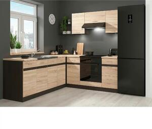 Set bucatarie JUNONA LINE, stejar sonoma/wenge, PAL, 200x220 cm, dreap
