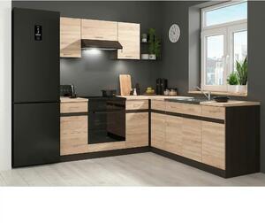 Set bucatarie JUNONA LINE, stejar sonoma/wenge, PAL, 200x220 cm, stang