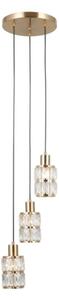 ITALUX PND-40668-3-HBR - Lustră suspendată ALMA pe cablu, 3xE27/40W/230V, aurie