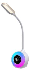 Lampă LED RGBW dimabilă de masă cu ceas deșteptător Immax 08979L FALCON LED/10W/12V