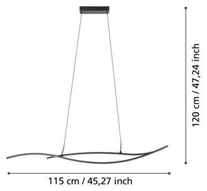 Lustră LED pe cablu Eglo 901207 GRISOLIA LED/20W/230V 4000K negru
