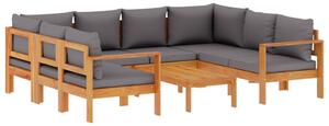 Set de canapele grădină cu perne, 6 piese, lemn masiv acacia