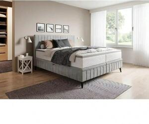 Pat CAYA 180x200, stofa catifelata bej - Whisper 03, cu suport saltea