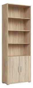 Biblioteca OFFICE, stejar sonoma, PAL laminat, cu 2 usi, 79x35x221 cm
