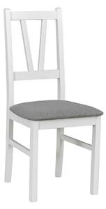 Scaun FILO, alb/gri, stofa clasica/lemn, 43x50x94 cm