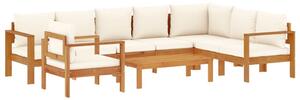 Set de canapele grădină cu perne, 6 piese, lemn masiv acacia