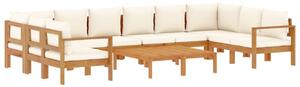 Set de canapele de grădină cu perne, 8 piese, lemn masiv acacia