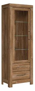 Vitrina GENT, stejar stirling, PAL laminat, cu iluminare LED, 68x42x20