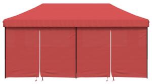 Cort pliabil pentru petreceri cu 4 pereți laterali roșu vișiniu