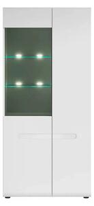 Vitrina AZTECA TRIO, alb, PAL/sticla, cu iluminare LED, 90x41x193 cm