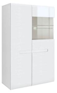 Vitrina AZTECA TRIO, alb, PAL/sticla, cu iluminare LED, 90x41x145 cm