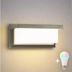 Brilagi - Aplică de perete LED RGBW BRICKY, pentru exterior, 1xE27/9W/230V, gri, IP54