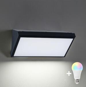 Brilagi - Aplică de perete LED RGBW TRIANGLE pentru exterior 1xE27/9W/230V neagră IP65
