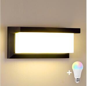 Brilagi - Aplica de exterior LED RGBW BRICKY, 1xE27/9W/230V, negru, IP54