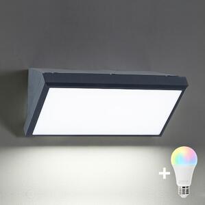 Brilagi-LED TRIANGLE - aplică de perete pentru exterior RGBW, 1xE27/9W/230V, antracit, IP65
