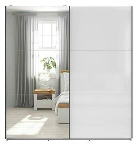 Dulap TETRIX, alb lucios, PAL, cu 2 usi si oglinda, 183x60x196 cm