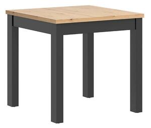 Masa MAREN, stejar artisan/negru, PAL laminat/lemn, 80x80x77 cm