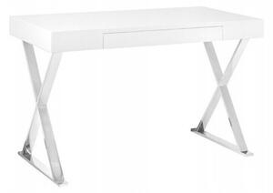 Birou Houston 440Cu sertare, 8x12x6cm, Argint, Alb lucios