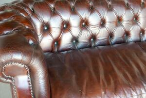 Canapea chesterfield din piele naturala ✔ model Long