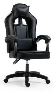 Scaun gaming IMPERIA, negru, piele ecologica/metal, 64x64x104/116 cm