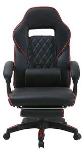 Scaun gaming RIKU, negru, piele ecologica, 71x64x112/122 cm