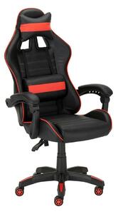 Scaun gaming X-PLAY, negru/rosu, piele ecologica, 64x65x123/132 cm