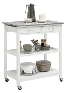 Carucior servire BABETTE, alb/gri, 78x48x87 cm