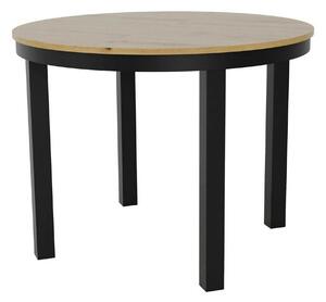 Masa extensibila BERNARDIN, stejar artisan/negru, 100/176x100x76 cm