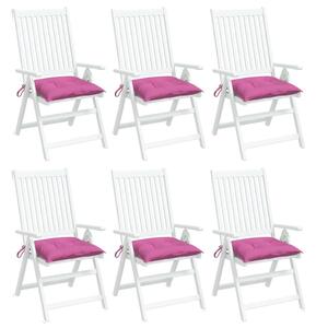 Perne pentru scaun, 6 buc., roz, 40x40x7 cm, material textil