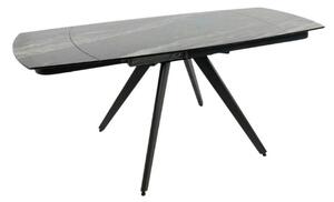 Masa extensibila VIGO, negru cu efect de marmura, ceramica/metal, 120/