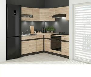 Set bucatarie JUNONA LINE, stejar sonoma/wenge, PAL, 180x200 cm, dreap
