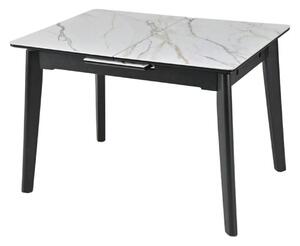 Masa extensibila OSTEN, alb cu efect de marmura/auriu/negru, 110/140x8