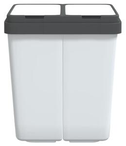 Coș de gunoi dublu, alb, 2x25 L