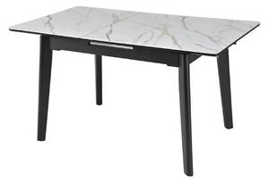 Masa extensibila OSTEN, alb cu efect de marmura/negru, 140/180x80x76 c